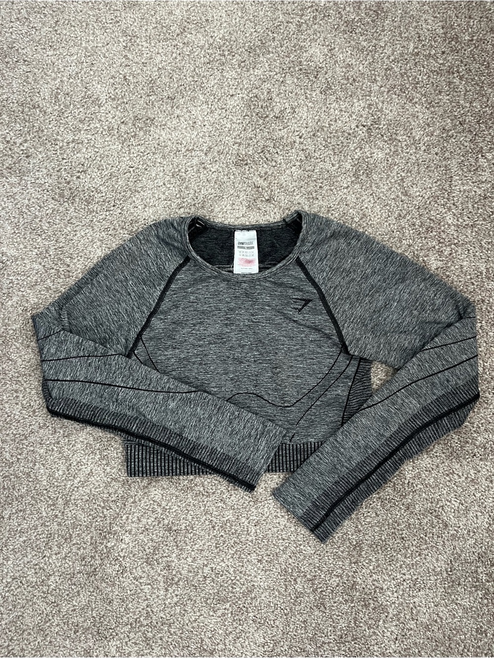 Gymshark Heather Grey Seamless Long Sleeve Crop Top